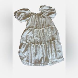 White Tiered Puff Sleeve Dress *See Description*